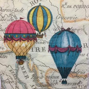 Vintage Hot Air Balloon Decoupage Napkin