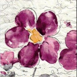 Purple Flowers Decoupage Napkin