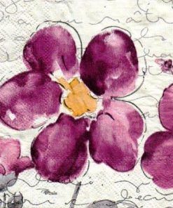 Purple Flowers Decoupage Napkin