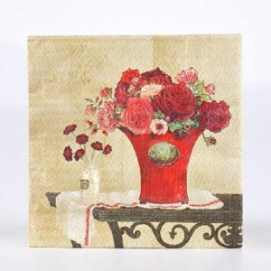 Vase Of Flower Decoupage Napkin