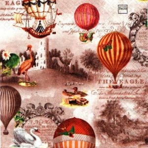 Vintage Balloons Decoupage Napkin