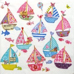 Little Sail Boats Decoupage Napkin