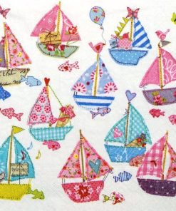 Little Sail Boats Decoupage Napkin