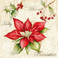 Poinsettia Decoupage Napkin