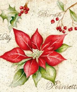 Poinsettia Decoupage Napkin