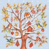 Tree With Christmas Decoarations Decoupage Napkin
