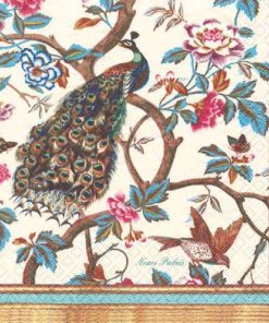 Peacock Perched On A Tree Decoupage Napkin