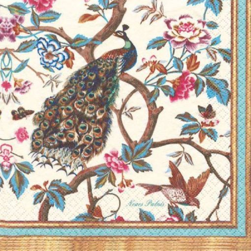 Peacock Perched On A Tree Decoupage Napkin