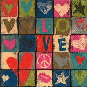 Love And Peace Decoupage Napkin