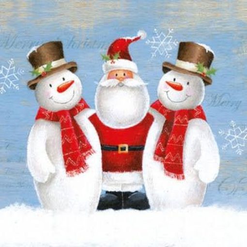 Santa & Snowmen Decoupage Napkin