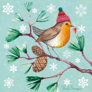 Love Bird In Winter Decoupage Napkin