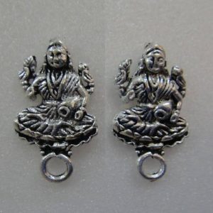 Goddess Lakshmi Pattern German Silver Earring Studs