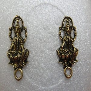 Antique Bronze Goddess Lakshmi Earrings
