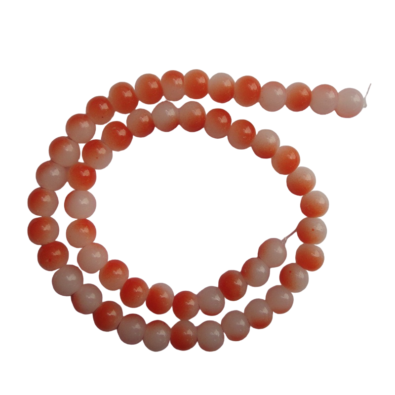 Orange & White Double Shade Glass Beads