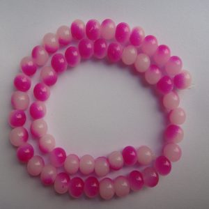 Hot Pink & White Double Shade Glass Beads