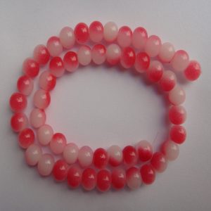 Red & White Double Shade Glass Beads
