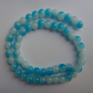 Sky Blue & White Double Shade Glass Beads