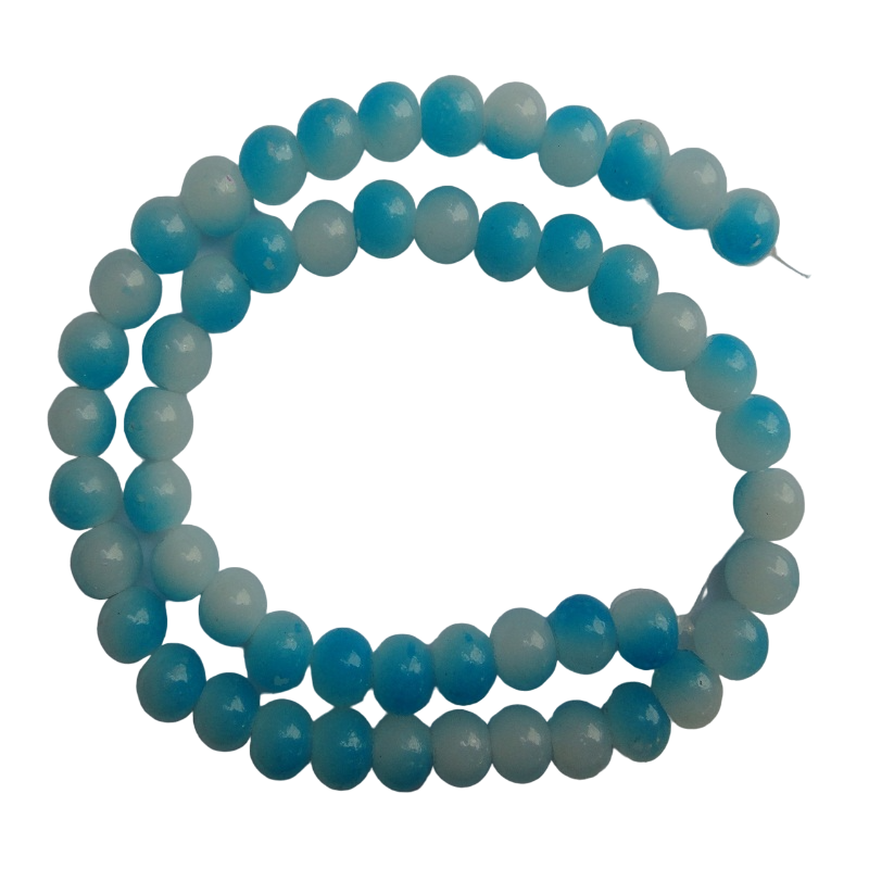 Sky Blue & White Double Shade Glass Beads