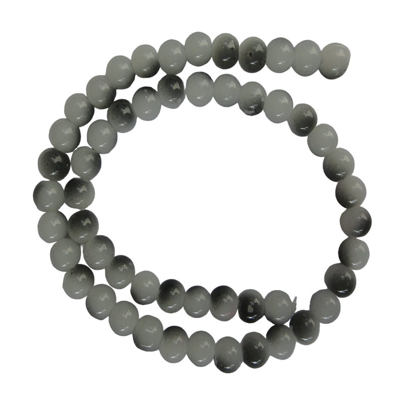 Black & White Double Shade Glass Beads