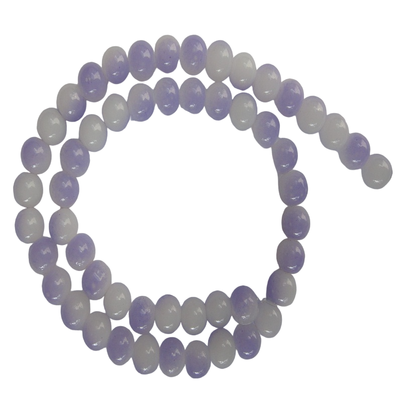 Lavender & White Double Shade Glass Beads