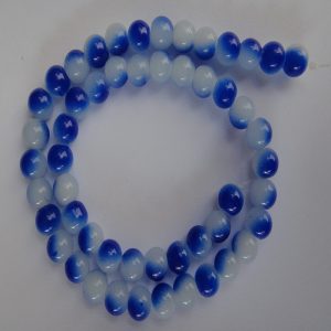 Royal Blue & White Double Shade Glass Beads