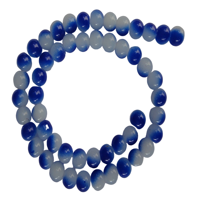 Royal Blue & White Double Shade Glass Beads