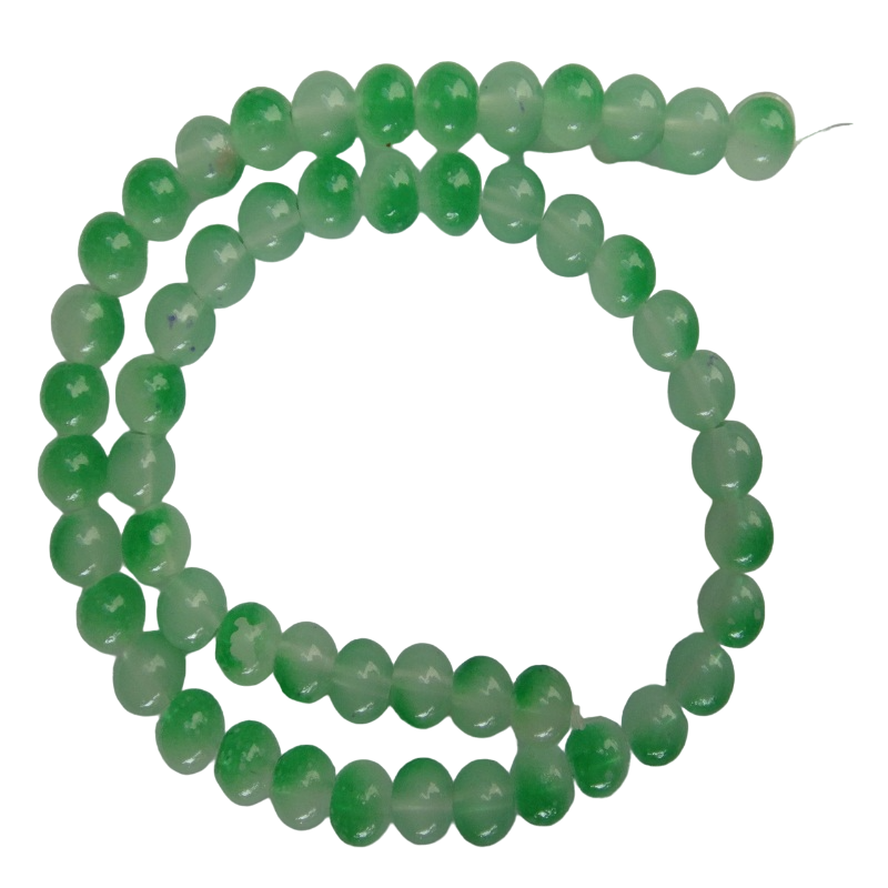 Light Green & White Double Shade Glass Beads
