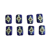 Dark Blue Kundan Work Rectangle Beads