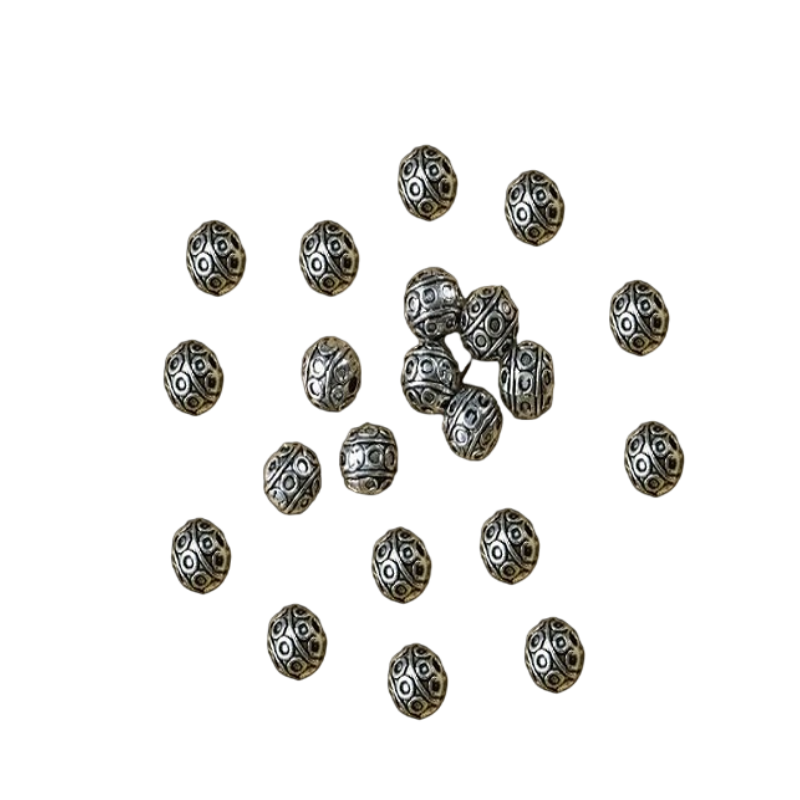 German Silver Round Beads
