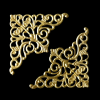 Gold Filigree Metal Corners 50 MM