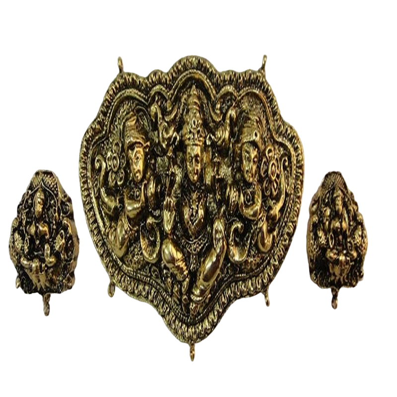 Goddess Antique Gold Temple Jewelry Pendant Sets