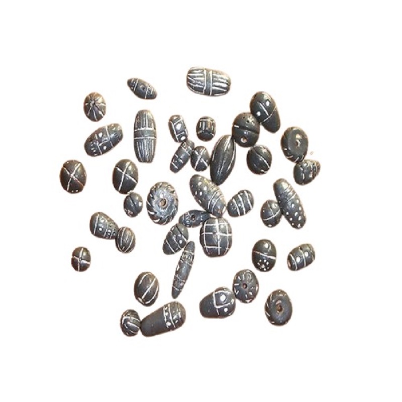Smoke Grey  Terracotta Clay Beads