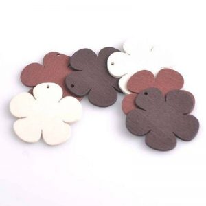 Chocolate Brown & White Combo Wooden Flat back Flowers