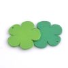 Light & Dark Green Combo Wooden Flatback Flowers