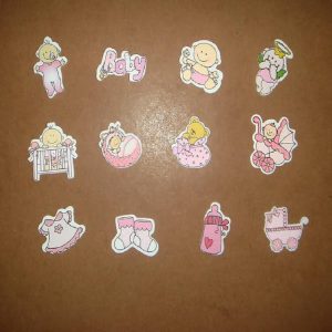 Baby Theme Pink Wooden Embellishments