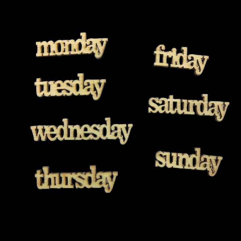 Days Of The Week Wooden Embellishment