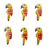 Mustard Painted Wooden Parrot Bead