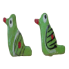 Light Green Painted Wooden Sparrow Beads
