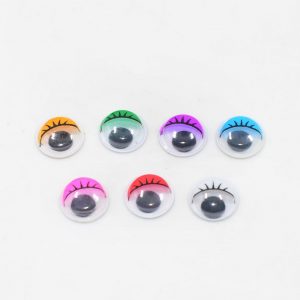 Colour Googly or Wiggle Eyes With Lashes 10 mm