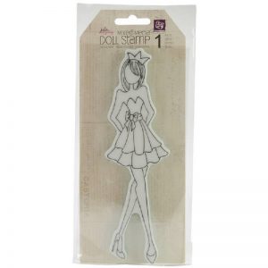 Julie Nutting Mixed Media Cling Rubber Stamp - Doll With Strapless Dress