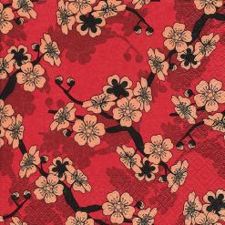 Asian Flowers Decoupage Napkin
