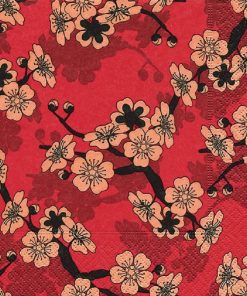 Asian Flowers Decoupage Napkin