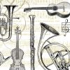 Music Instruments Decoupage Napkin