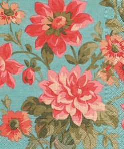 Painted Dahlias Decoupage Napkin