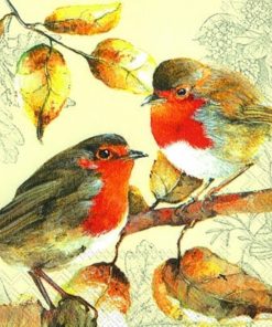Red Robins Decoupage Napkin
