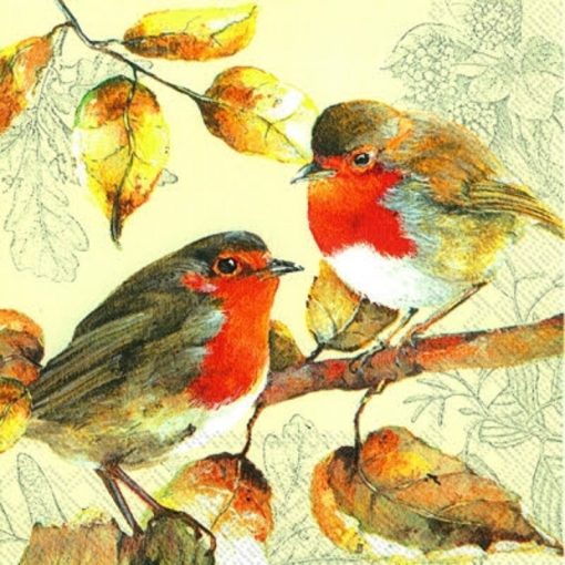 Red Robins Decoupage Napkin