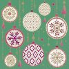 Christmas Baubles In A Teal Background  Decoupage Napkin