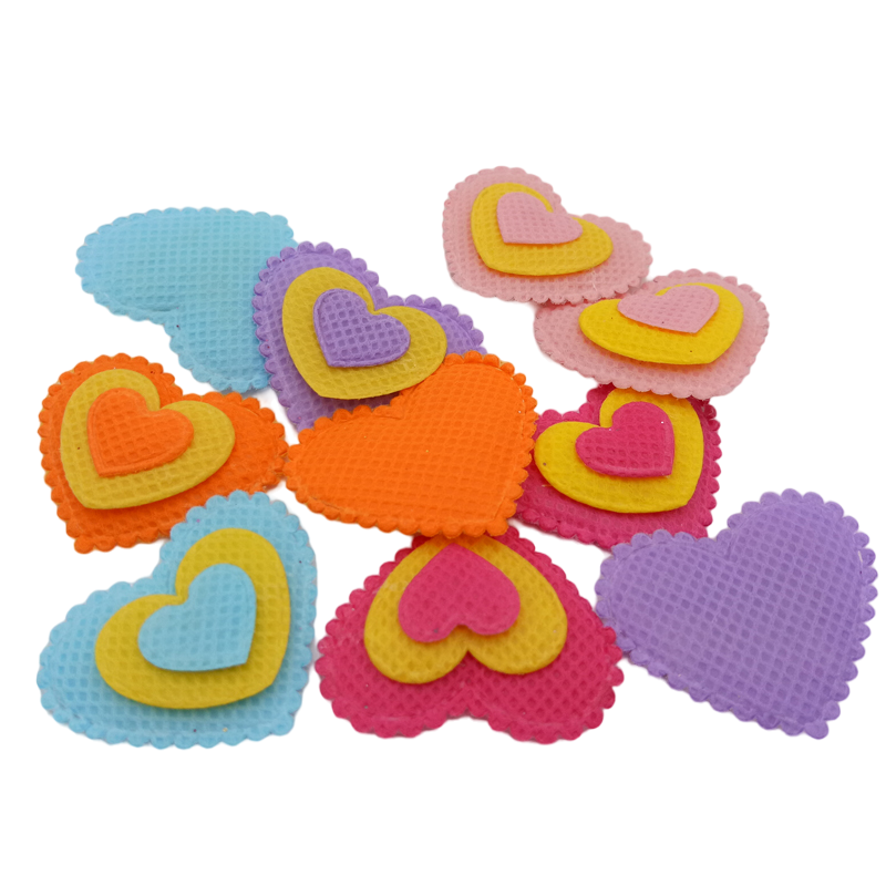 Mixed Colour Heart Appliques