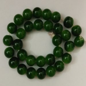 Double Shade Round Dark Green Glass Beads