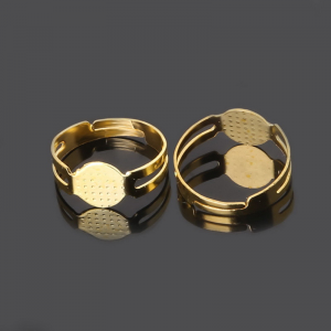 Gold Double Line Adjustable Ring Base